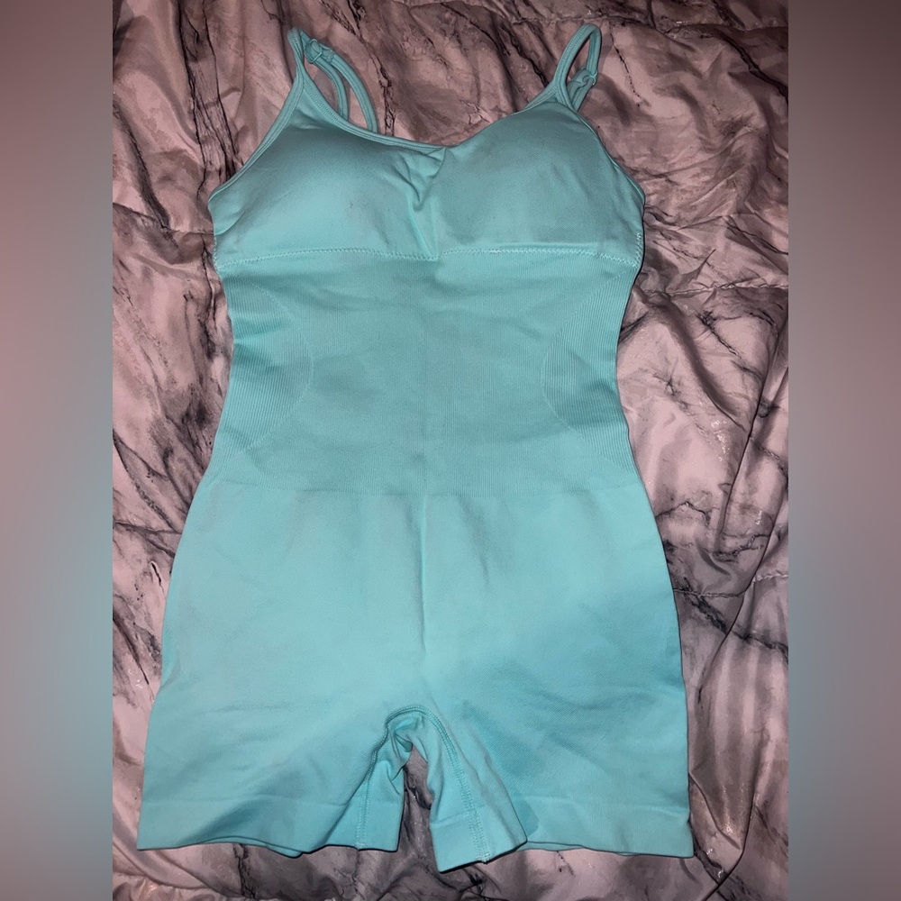 Aqua Sleeveless Bodysuit